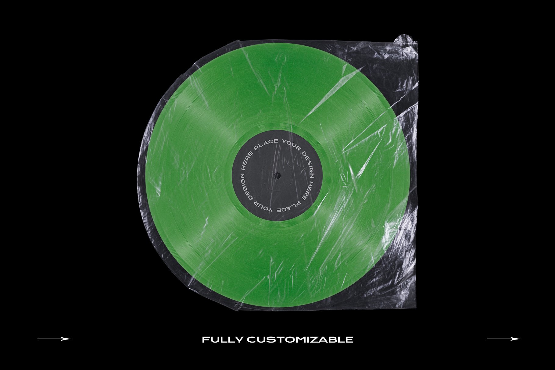 217个高分辨率乙烯基黑胶唱片贴纸塑料袋透明保鲜膜样机模板vinylmock